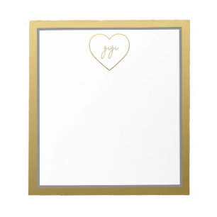 Bloco De Notas Gigi Elegante Ouro Gradient Heart Gift 