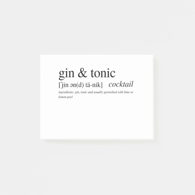 Bloco De Notas Gin e Tônico (Frente)