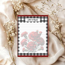 Bloco De Notas Ginga Floral Preto e Branco_ Carta para Mim