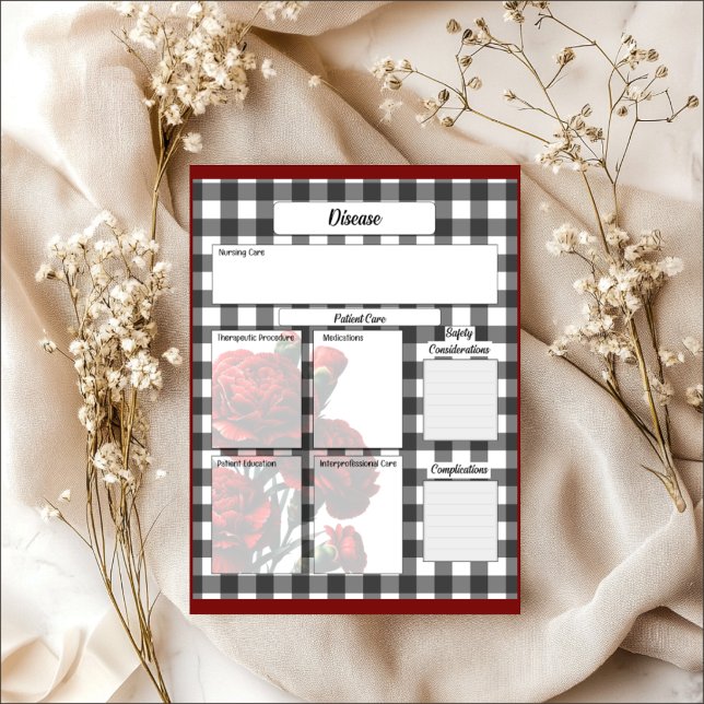 Bloco De Notas Ginga Floral Preto e Branco_ Doença Temp 1 (Criador carregado)