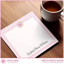 Bloco De Notas Ginga Rosa com Flores e Bordas de Recorte Personal