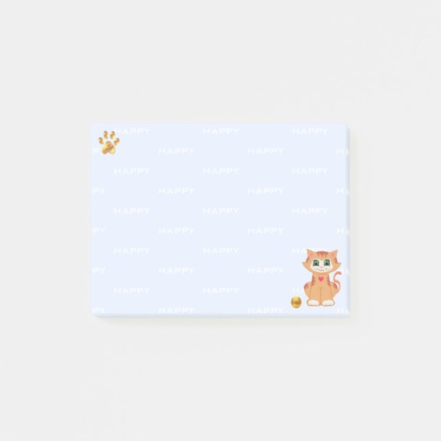 Bloco De Notas Ginger Tabby Kitty Cat Cartoon (Frente)