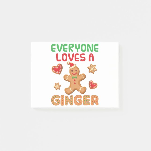 Bloco De Notas Gingerbread Man all ama a Ginger (Frente)