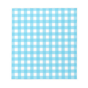 Bloco De Notas Gingham azul-ceruliano brilhante