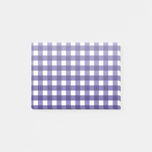Bloco De Notas Gingham azul marinho (Frente)