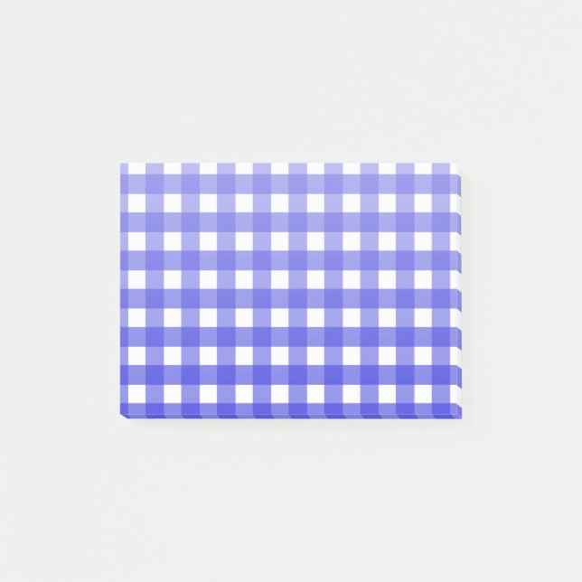 Bloco De Notas Gingham azul-real (Frente)