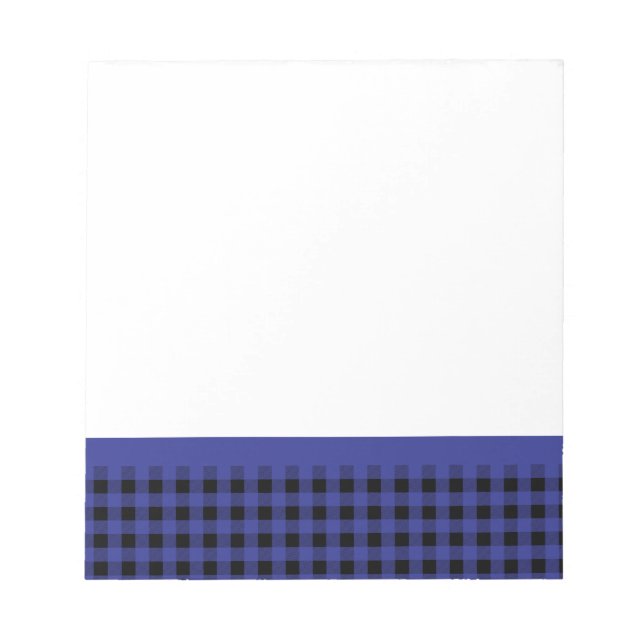 Bloco De Notas Gingham Blue e Black (Frente)