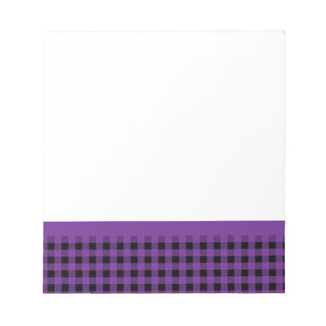Bloco De Notas Gingham Grape e Preto (Frente)
