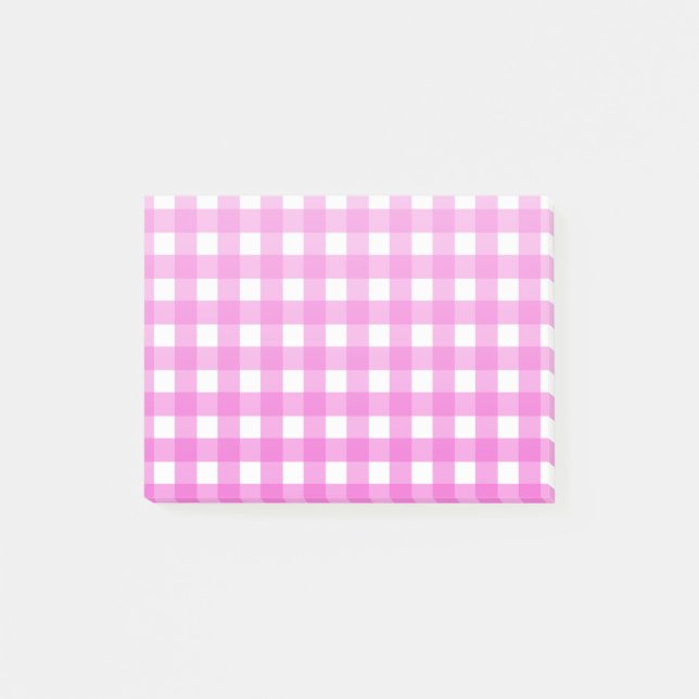 Bloco De Notas Gingham rosa (Frente)