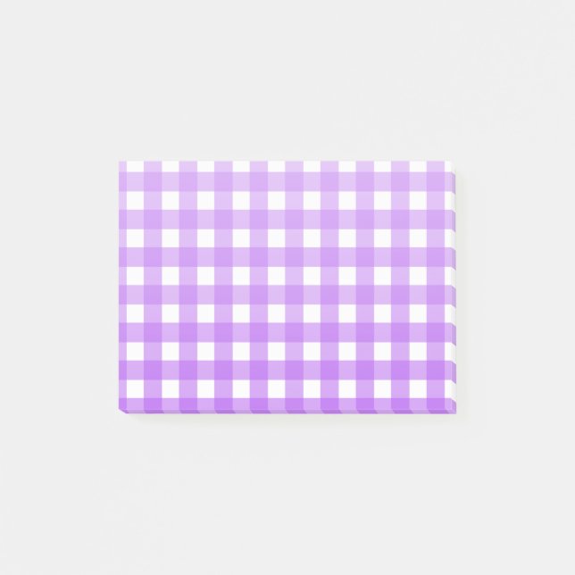 Bloco De Notas Gingham roxo brilhante (Frente)
