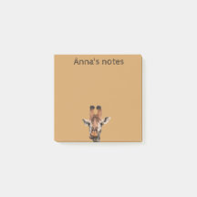 girafa engraçada e fundo marrom,personalizado