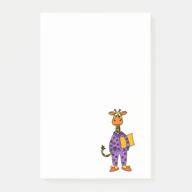 Bloco De Notas Girafa engraçado mim pijamas com desenhos animados (Frente)