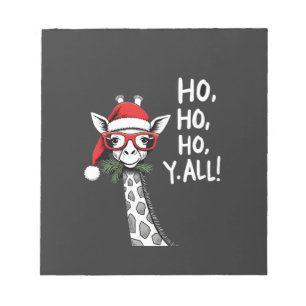 Bloco De Notas Girafa Fofa Com Chapéu de Papai Noel Feliz Natal G