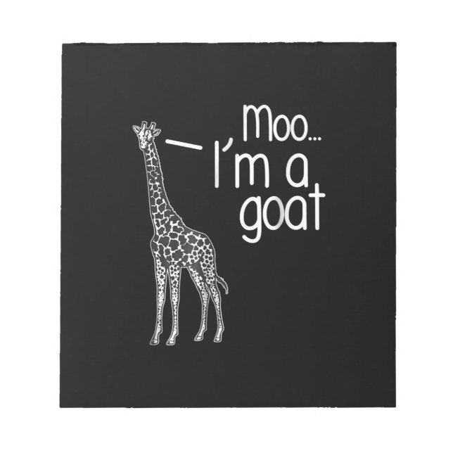 Bloco De Notas Giraffe Moo Eu sou uma cabra (Frente)