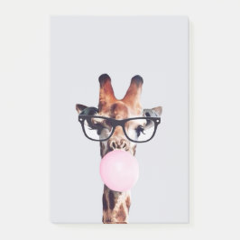 Bloco De Notas Giraffe soprando pastilha elástica