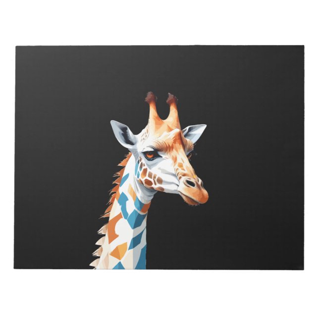 Bloco De Notas Giraffe Vetor Art com Cores Vibrantes (Frente)