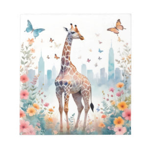 Bloco De Notas Giraffe Vintage Animal Nature Environment Art
