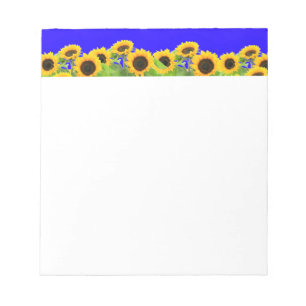 Bloco De Notas Girassóis - Bandeira Ucraniana Liberdade de Paz Uc