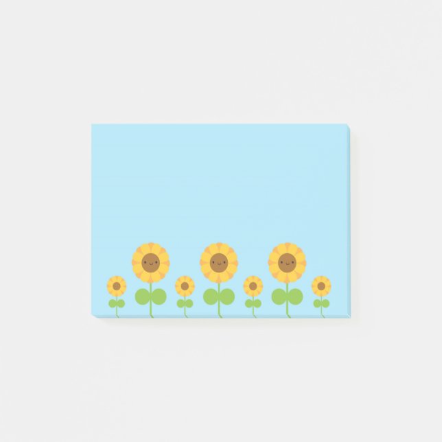 Bloco De Notas Girassóis de Kawaii (Frente)