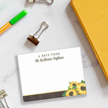 Girassóis e madeira Nota Do Nome Em Script