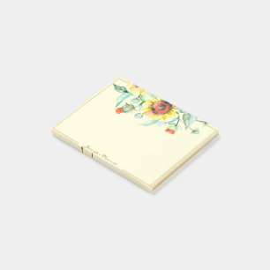 Bloco De Notas Girassóis ensolarados personalizados