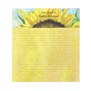 Bloco De Notas Girassol 4 Aquarela