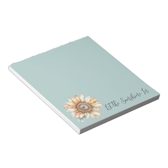 Bloco De Notas Girassol Azul Branco Amarelo (Inclinado)
