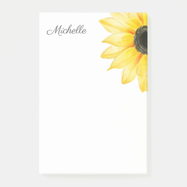 Bloco De Notas Girassol Personalizado (Frente)