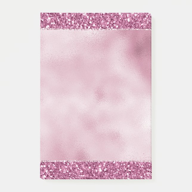 Bloco De Notas Girly Glitzy Pink Glitter (Frente)