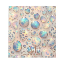 Bloco De Notas Girly Trendy Opal Leopard Print Monogram