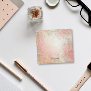 Bloco De Notas Girly Watercolor Floral Monograma Rosa e Verde