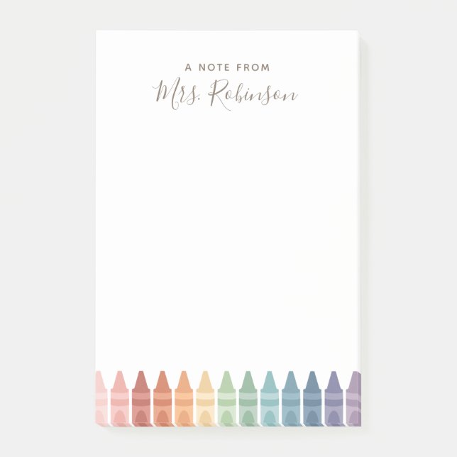 Bloco De Notas Giz de Cera Arco-íris de Agradecimento ao Professo (Frente)