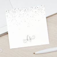 Glam Black Silver Glitter Glam Monograma Nome