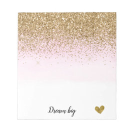 Bloco De Notas Glam Glitzy Brilhante Dourado Mole Rosa Glitter