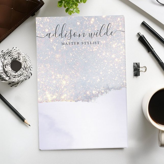 Bloco De Notas Glam Iridescente de Luxo Roxo Holográfico (Criador carregado)