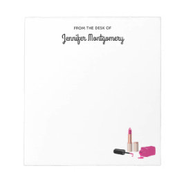 Bloco De Notas Glam-Lábio Rosa E Bela Polonesa Nail Pensada