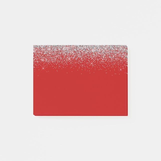 Bloco De Notas Glam Vermelho e Brilho (Frente)