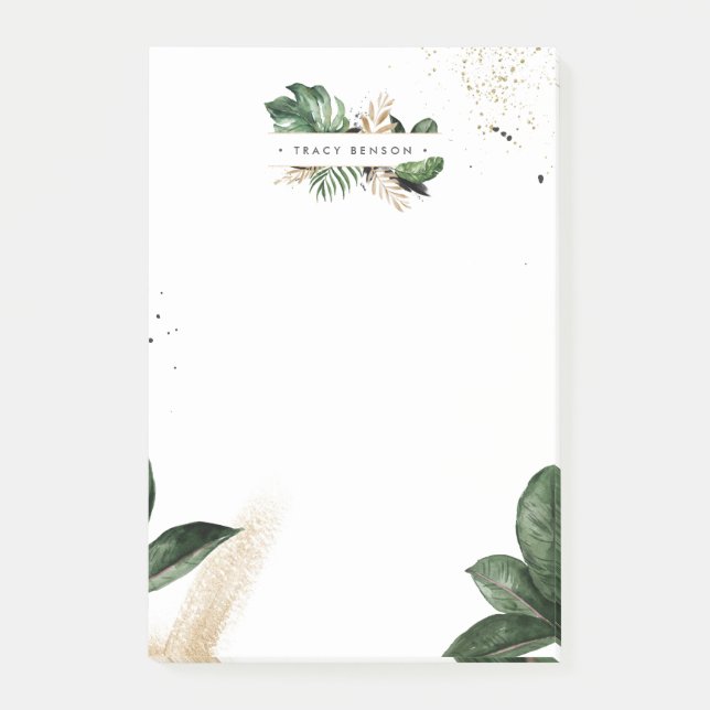 Bloco De Notas Glamorous Summer Greenery Personalizado (Frente)