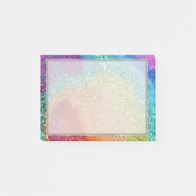 Bloco De Notas Gleaming Rainbow Glitter Swirl (Frente)