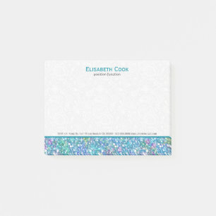 Bloco De Notas Glitter Azul-Verde Elegante