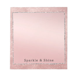Bloco De Notas Glitter Castanho Rosa Dourado