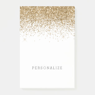 Bloco De Notas Glitter de Falsificação do Minigráfico Dourado
