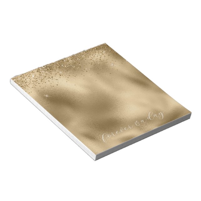 Bloco De Notas Glitter Dourado (Inclinado)