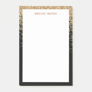 Bloco De Notas Glitter Dourado Chic Inspiration Para Ela