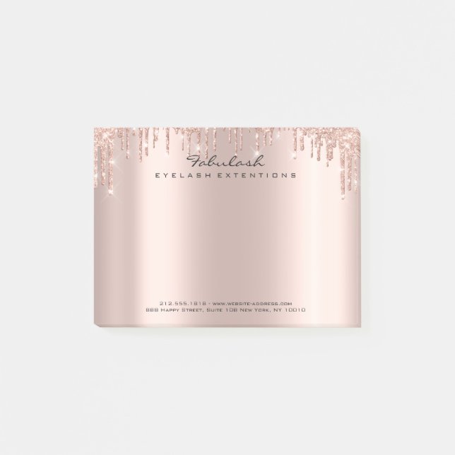 Bloco De Notas Glitter Drives Rosa Rosa Cor-de-rosa Nome Dourado  (Frente)