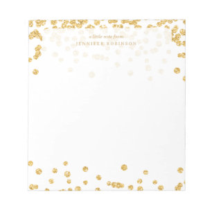 Bloco De Notas Glitter Glam Chic Falso Confete c/ Nome
