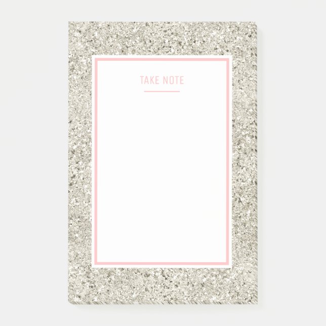 Bloco De Notas Glitter prateado (Frente)
