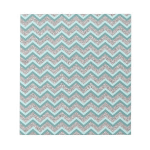 Bloco De Notas Glitter prateado e ZigZag lacrimejante