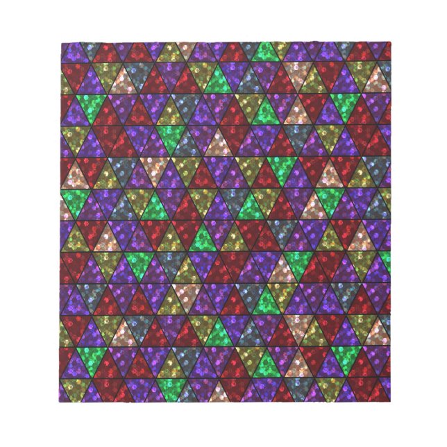 Bloco De Notas Glitter. Vermelho, verde, roxo. (Frente)