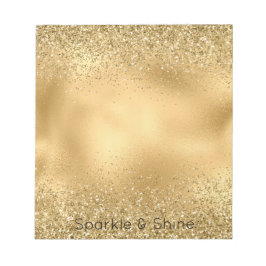 Bloco De Notas Glitzy Dourado Glam Glitter Sparkle